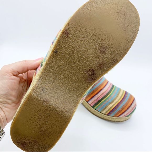 Dansko Vegan Woven Striped Colorful Comfort Espadrille Style Clogs Size 8 - Picture 9 of 15